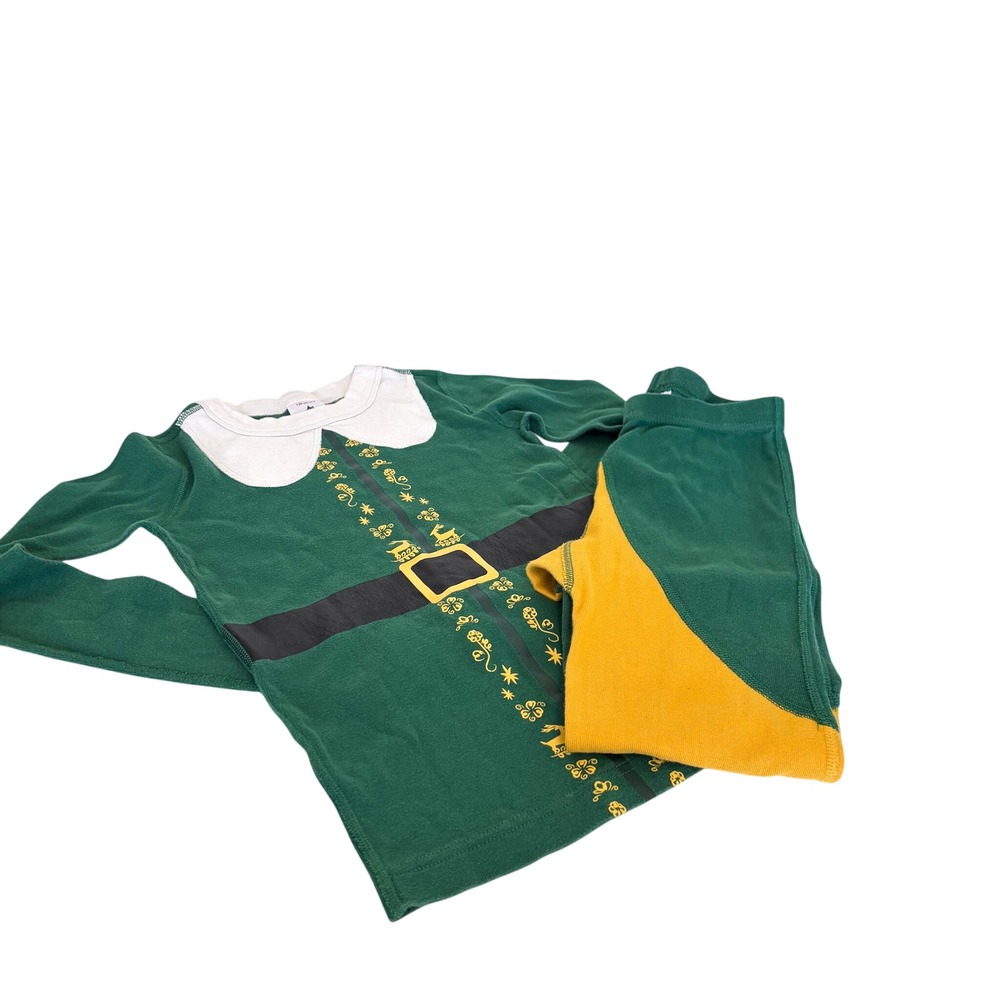 Hanna Andersson Kids Buddy Elf Christmas Pajamas 8 Green Holiday Organic Cotton